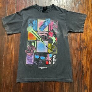 VTG Southpole Shirt Men M Black Faded Y2K Music Graffiti Graphic‎ Skate MADE USA